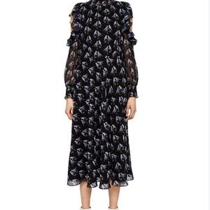 Ted Baker London Black and Lavender Long Sleeve Dress
